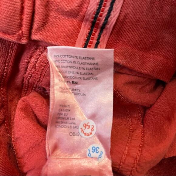 Anthropologie Pilcro Jeans Sz26 Red High-Rise Slim Straight Ankle Distressed NEW - Picture 9 of 12